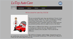 Desktop Screenshot of lxtoyautocare.com