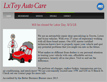 Tablet Screenshot of lxtoyautocare.com